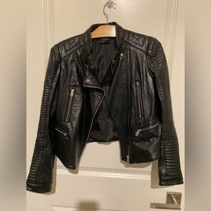 Zara black faux leather jacket